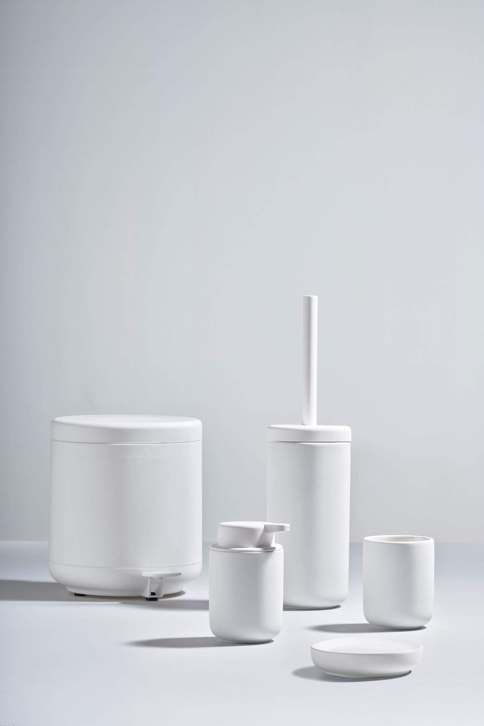 Zone Denmark Ume Shampoo Dispenser In Elegant White - Stylish And Functional Bathroom Accessory - H 5'', Dia 3.3'', 8 Oz